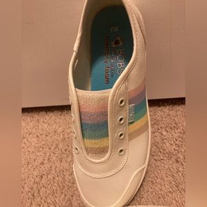Cute pastel rainbow Bob slip-on tennis shoes